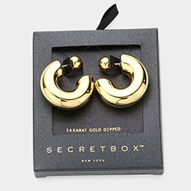SECRET BOX_14K Gold Dipped Metal  Hoop Earrings