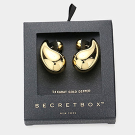 SECRET BOX_14K Gold Dipped Metal Teardrop Earrings