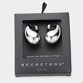 SECRET BOX_Sterling Silver Dipped Metal Teardrop Earrings
