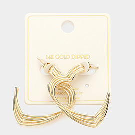 14K Gold Dipped Heart Hoop Earrings
