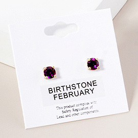 February - Birthstone Stud Earrings