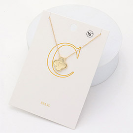 Quatrefoil Initial C Monogram Pendant Necklace
