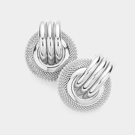 Textured Geometric Metal Earrings