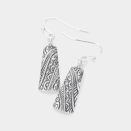 Antique Metal Abstract Dangle Earrings