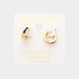 14K Gold Dipped Hypoallergenic Enamel Painted Hoop Earrings