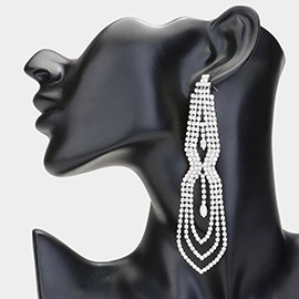 Rhinestone Paved Marquise Stone Pointed Evening Earrings