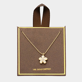 18K Gold Dipped Flower Pendant Necklace