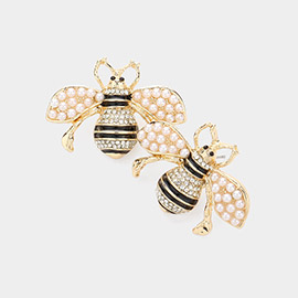 Pearl Paved Queen Bee Earrings