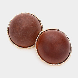 Wood Accented Oversized Earrings