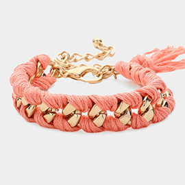String Woven Chain Link Bracelet