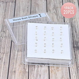 20PCS - 1.5mm Round Clear CZ Nose Pins