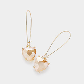 Heart Stone Cluster Dangle Earrings