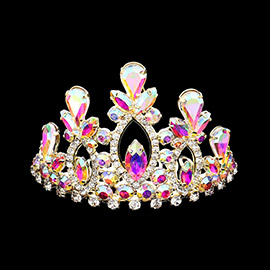 Marquise Teardrop Stone Cluster Embellished Princess Mini Tiara