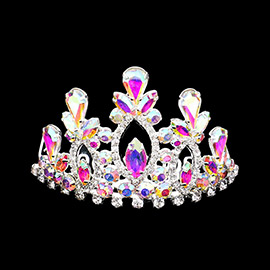 Marquise Teardrop Stone Cluster Embellished Princess Mini Tiara