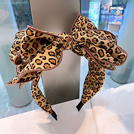 Leopard Pattern Printed Bow Headband