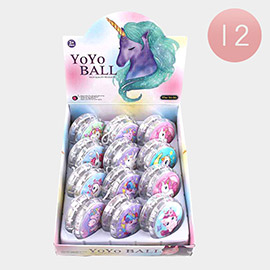 12PCS - Unicorn Printed Yoyo Ball Toys
