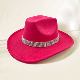 Rhinestone Paved Band Accented Cowboy Western Hat