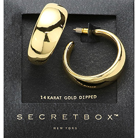 SECRET BOX_14K Gold Dipped Chunky Hoop Earrings