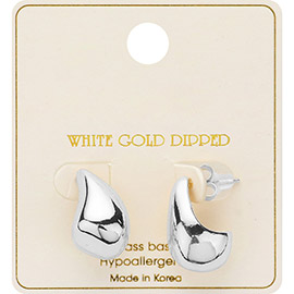 White Gold Dipped Raindrop Earrings