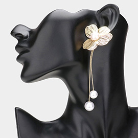 Pearl Pointed Flower Earrings