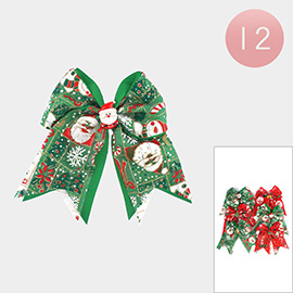 12PCS - Oversized Festive Christmas Bow Hair Clips