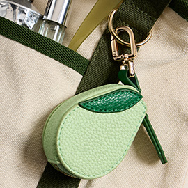 Genuine Leather Avocado Coin Purse / Keychain / Bag Charm