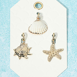 3PCS - Seashell Starfish Pendant Charm Set