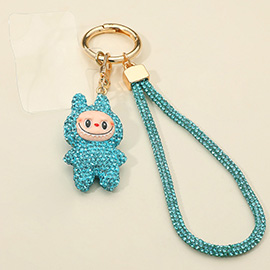 Bling Studded Monster Bunny Figure Phone Strap / Keychain / Bag Charm