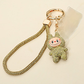 Bling Studded Monster Bunny Figure Phone Strap / Keychain / Bag Charm