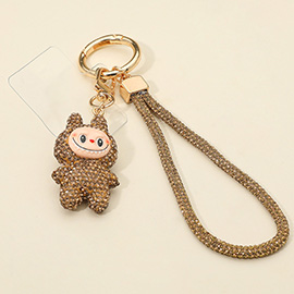 Bling Studded Monster Bunny Figure Phone Strap / Keychain / Bag Charm