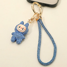 Bling Studded Monster Bunny Figure Phone Strap / Keychain / Bag Charm