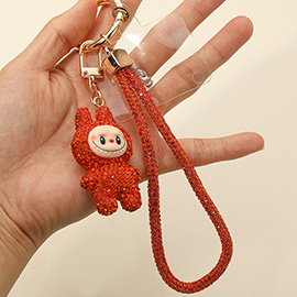 Bling Studded Monster Bunny Figure Phone Strap / Keychain / Bag Charm