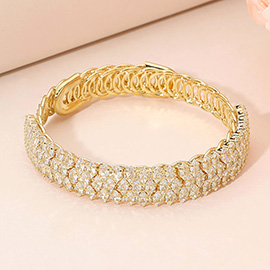 CZ Stone Paved Adjustable Evening Bracelet