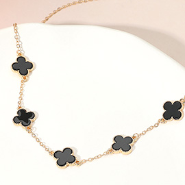 Gold Dipped Quatrefoil Link Chain Necklace