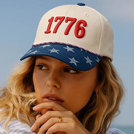 1776 American USA Patriotic Embroidered Baseball Cap