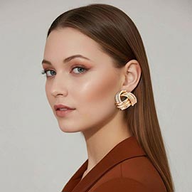 Textured Intertwined Metal Knot Statement Earrings
