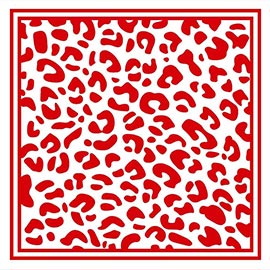 Leopard Pattern Printed Square Silky Satin Bandana Scarf