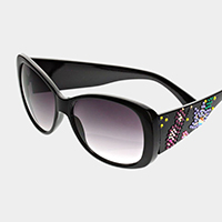 Crystal embellished oversized sunglasses