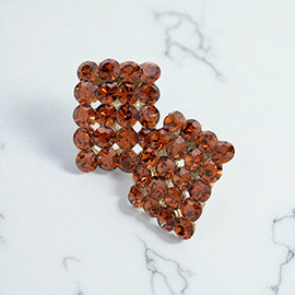 Rectangle Genuine Crystal Stud Earrings