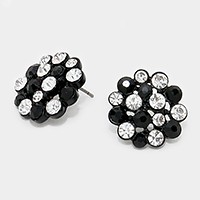 Crystal bubble cluster stud earrings