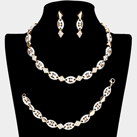 Rhinestone Necklace Jewelry Set