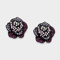 Crystal rose stud earrings