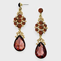 Crystal Rhinestone Teardrop Dangle Evening Earrings