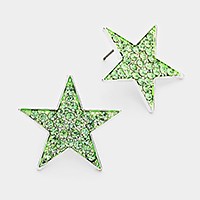 Crystal Pave Star Stud Earrings