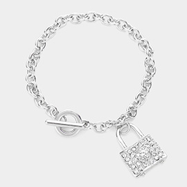 Lock Charm Toggle Bracelet