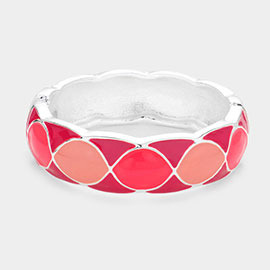 Color Block Enamel Hinged Bangle Bracelet