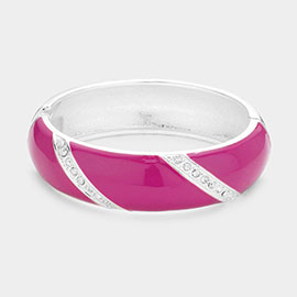 Crystal Enamel Hinged Bangle Bracelet