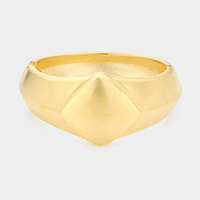Brushed Metal Hinged Bangle Bracelet