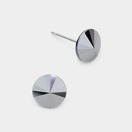 8mm Round Crystal CZ Stud Earrings