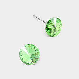 8mm Round Crystal Stud Earrings